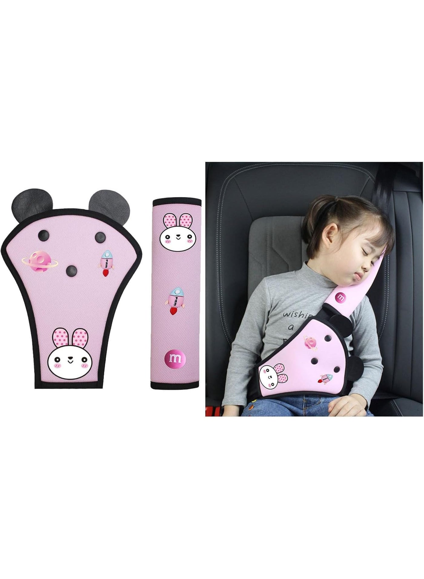 Car Seat Belt Pillow Seat Belt Adjuster For Kids 2 PCS Universal Car Seatbelt Adjuster Travel Car Seat Strap Pad Cover