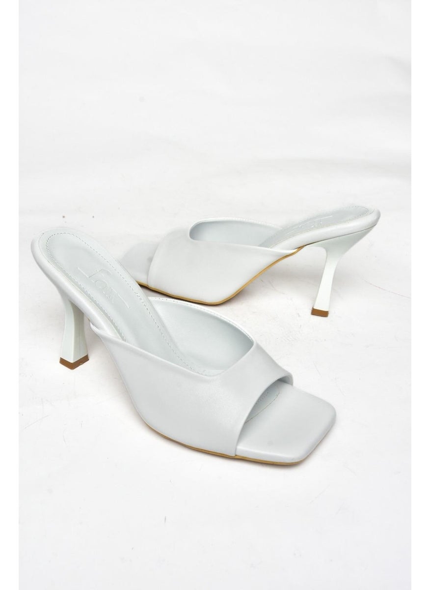 Fox Shoes - S590033109 White Thin Heeled Women's Slippers - Image 1