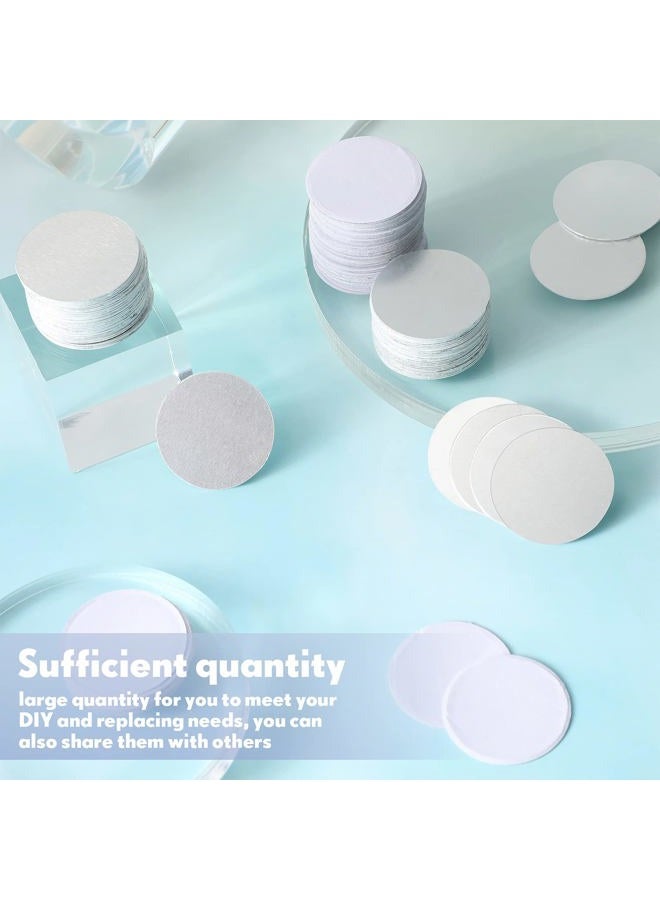 Ferraycle 200 Pieces Sublimation Blank Aluminum Stickers Set Round Blank Bezel Pendant Tray Aluminum Sheet, Includes 100 Sublimation Blank Discs 100 Double Side Tapes for Personalized Photo Jewelry Making DIY - Image 3