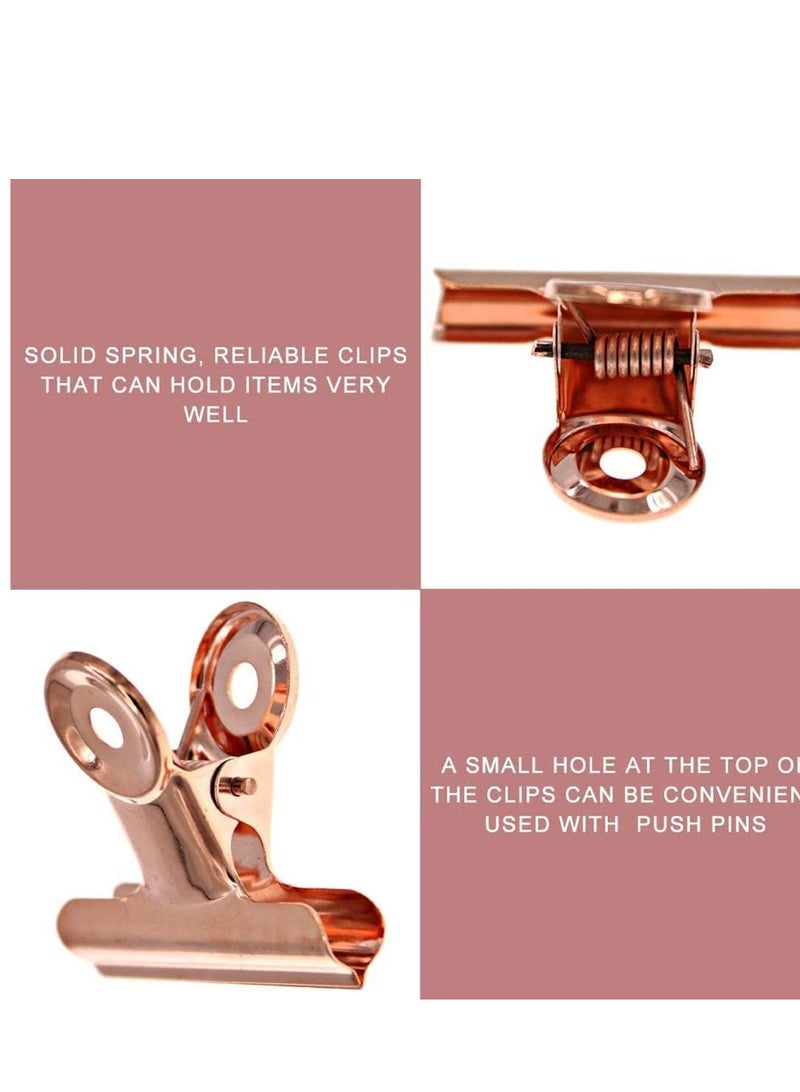 SYOSI Large Rose Gold Bulldog Hinge Clips, 50 Pcs Stainless Steel Metal Binder Paper Clamps for Pictures Photos, Food Snack Bags, Home Kitchen, Office Supplies - Image 3