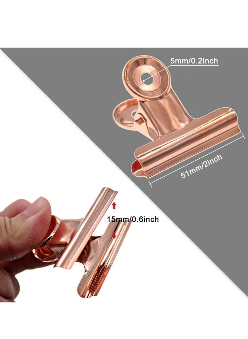 SYOSI Large Rose Gold Bulldog Hinge Clips, 50 Pcs Stainless Steel Metal Binder Paper Clamps for Pictures Photos, Food Snack Bags, Home Kitchen, Office Supplies - Image 4
