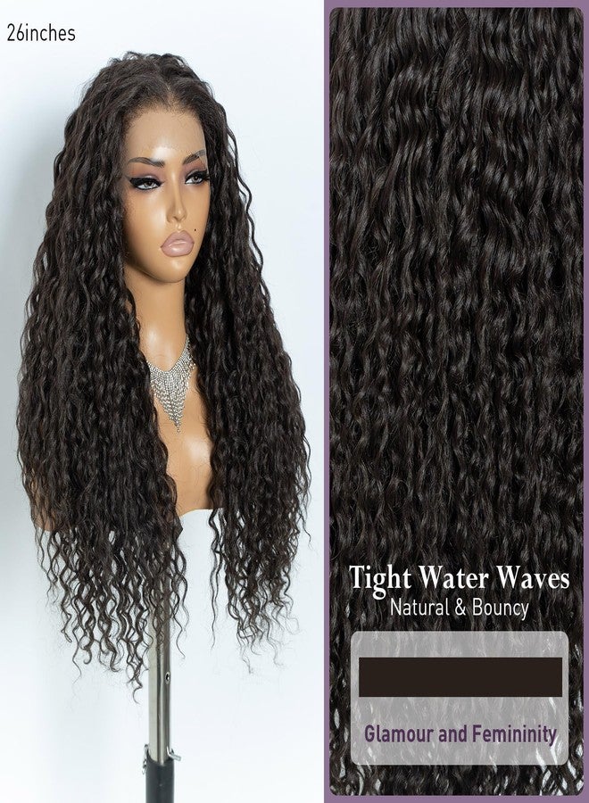 Joedir 26" Long Curly Lace Frontal Wig 13x6 Glueless HD Wigs Pre Plucked Natural Hairline Loose Deep Wave High Temperature Synthetic Wigs For Women(Chestnut Brown Color) - Image 2