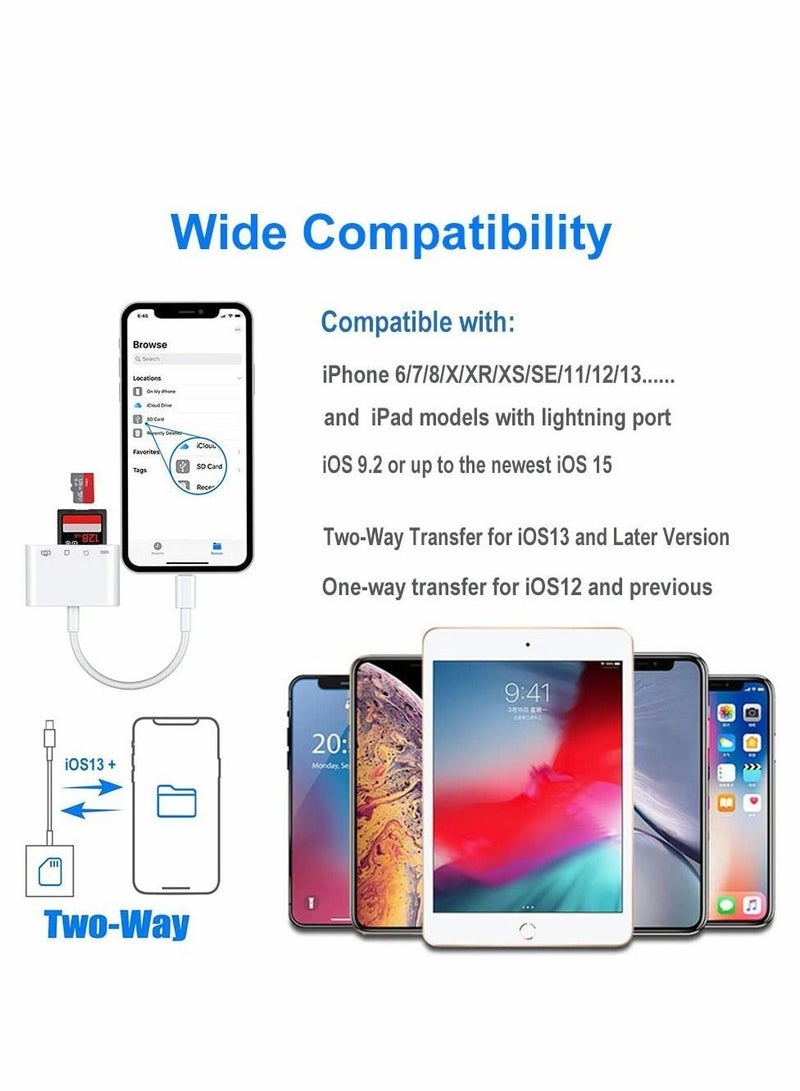 Y&D SD Card Reader for iPhone iPad with Micro Adapter Port, Type C Memory Plug and Play - Image 3