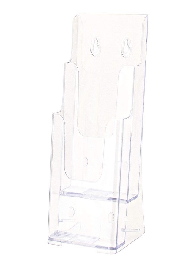 Marketing Holders Brochure Holder for 4" Trifolds Multi Tier 2 Pocket Organizer Clear Acrylic Countertop or Wall Mount Space Saving Pamphlet Dispenser with Hanging Hardware - Image 1
