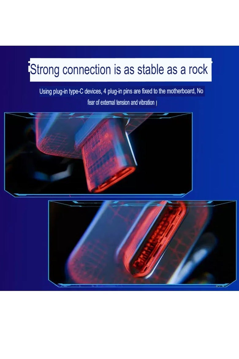 محرك أقراص USB محمول، محرك أقراص USB محمول من النوع C مع سرعة نقل عالية، SSD خارجي صغير الحجم ومتين، محرك أقراص محمول خفيف الوزن للهواتف المحمولة وأجهزة الكمبيوتر المحمولة، (قطعة واحدة، رمادي، 256 جيجابايت) - Image 4