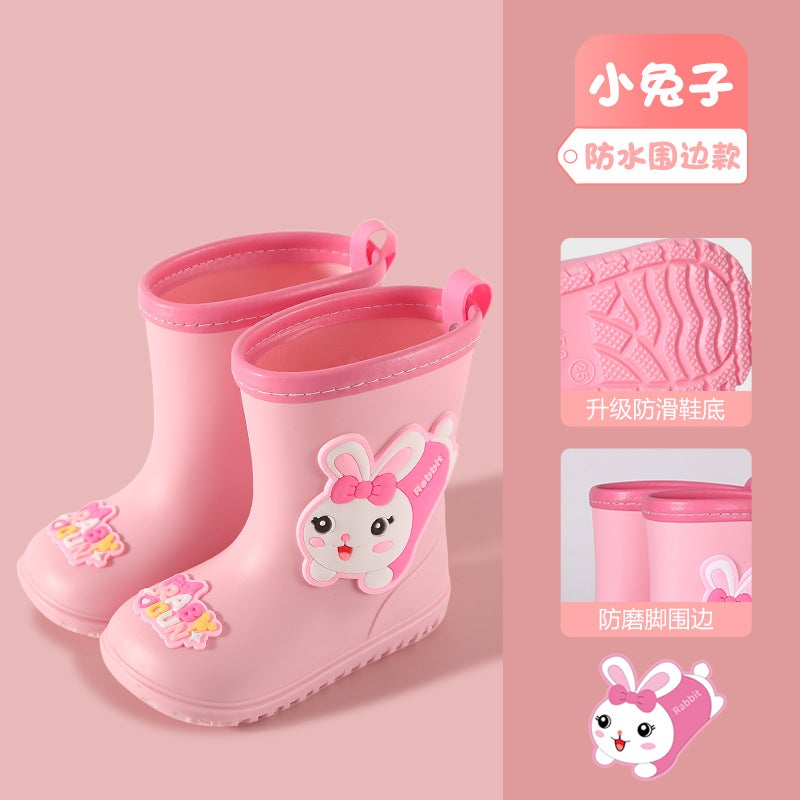 Children'S Rain Boots Cartoon Cute Children'S Rain Boots Non-Slip Soft Bottom Lightweight Waterproof Mouth Big Children All Seasons Girls Boys - Image 2