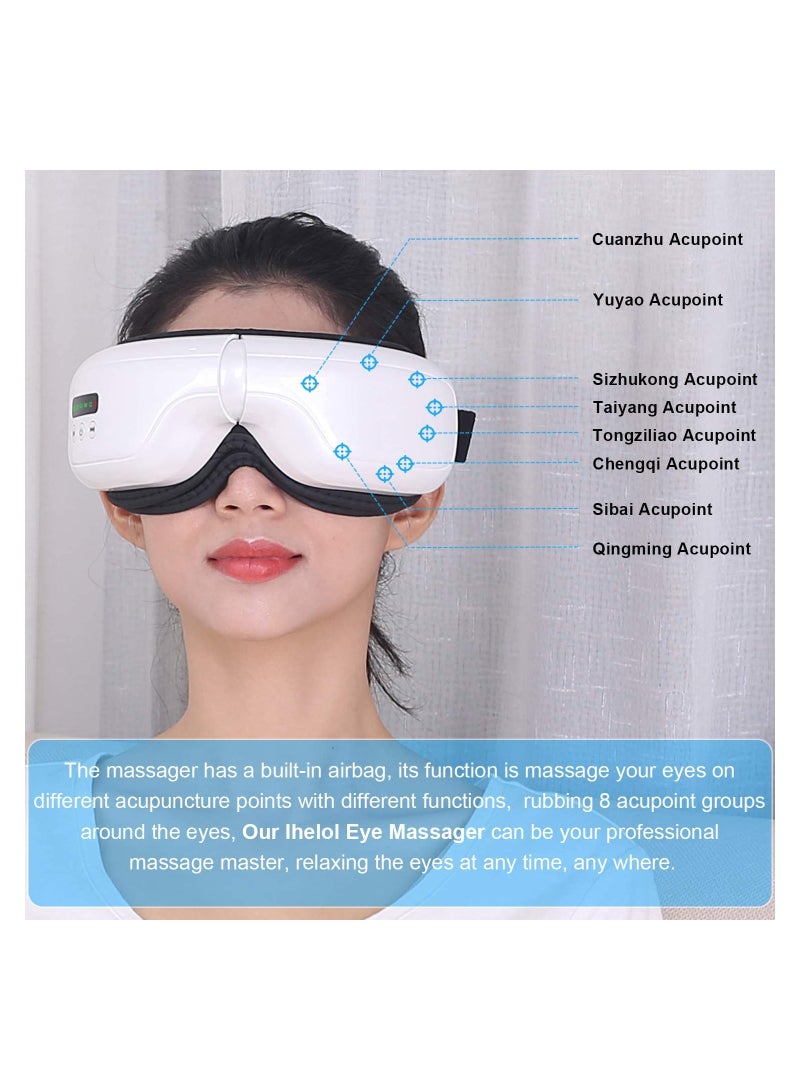 Generic Eye Massager with Heat, Portable Bluetooth Music Rechargeable Eye Heat Massager for Relieve Eye Strain  - Image 4