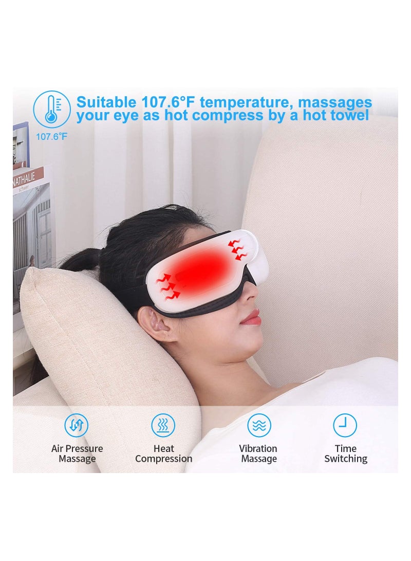 Generic Eye Massager with Heat, Portable Bluetooth Music Rechargeable Eye Heat Massager for Relieve Eye Strain  - Image 5