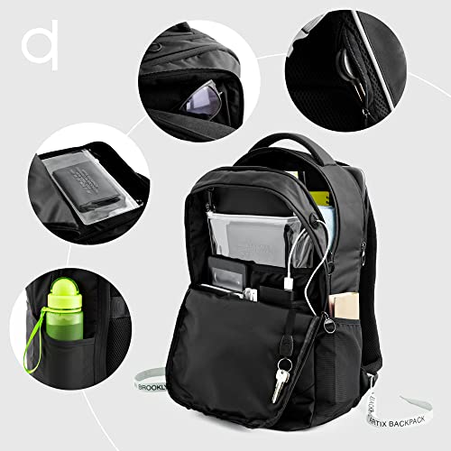ARTIX® Waterproof Laptop Backpack for Men & Women | Large 17.3-inch Travel Backpack | Stylish & Durable Computer Bag for Business, Office & Work | Versatile Rucksack for Adults (Black/Grey) - Image 3