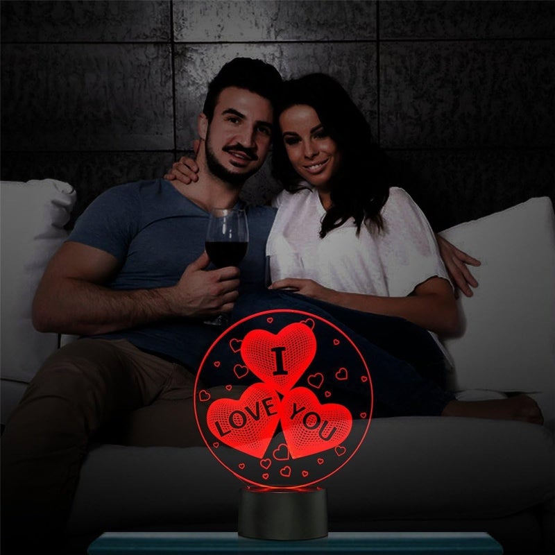 Al Raied ARS® I Love You 3D Illusion Lamp Romantic LED Night Light - Image 2