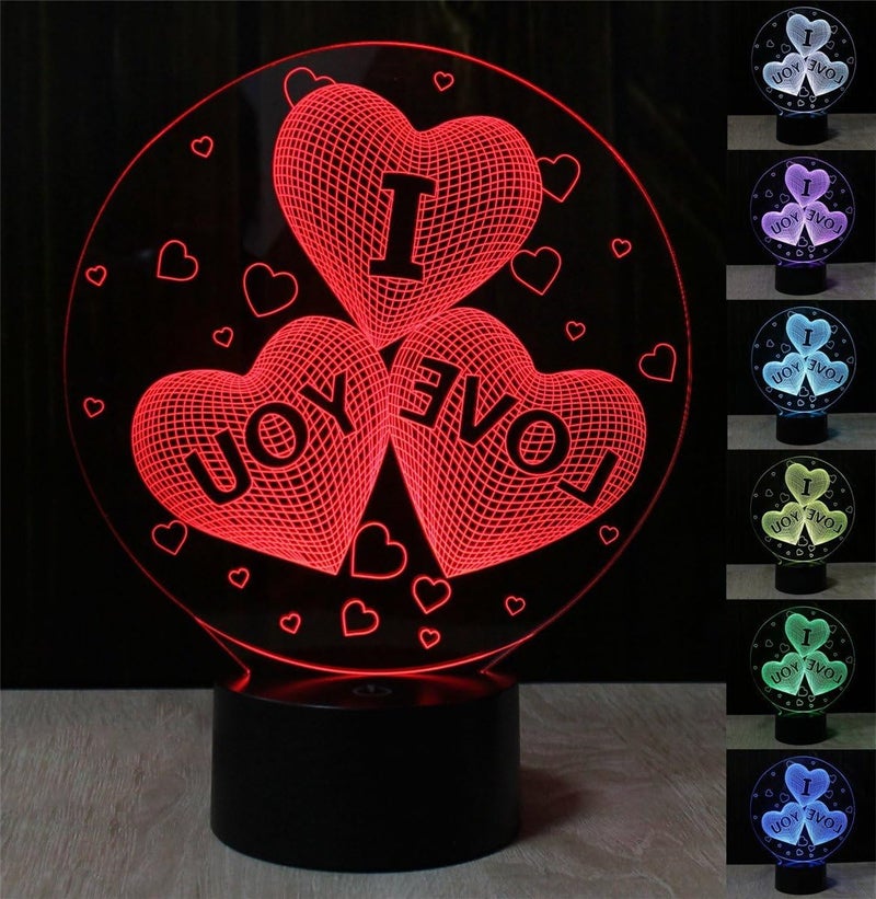 Al Raied ARS® I Love You 3D Illusion Lamp Romantic LED Night Light - Image 3