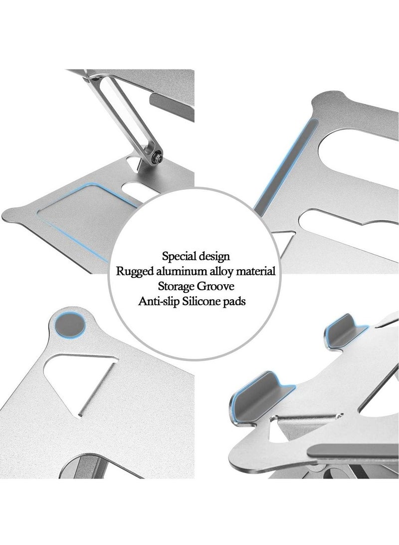 حامل لابتوب قابل للتعديل، حامل لابتوب مريح للمكتب، حامل لابتوب من الألمنيوم خفيف الوزن، حامل كمبيوتر متوافق مع ماك ماك بوك برو إير - Image 2
