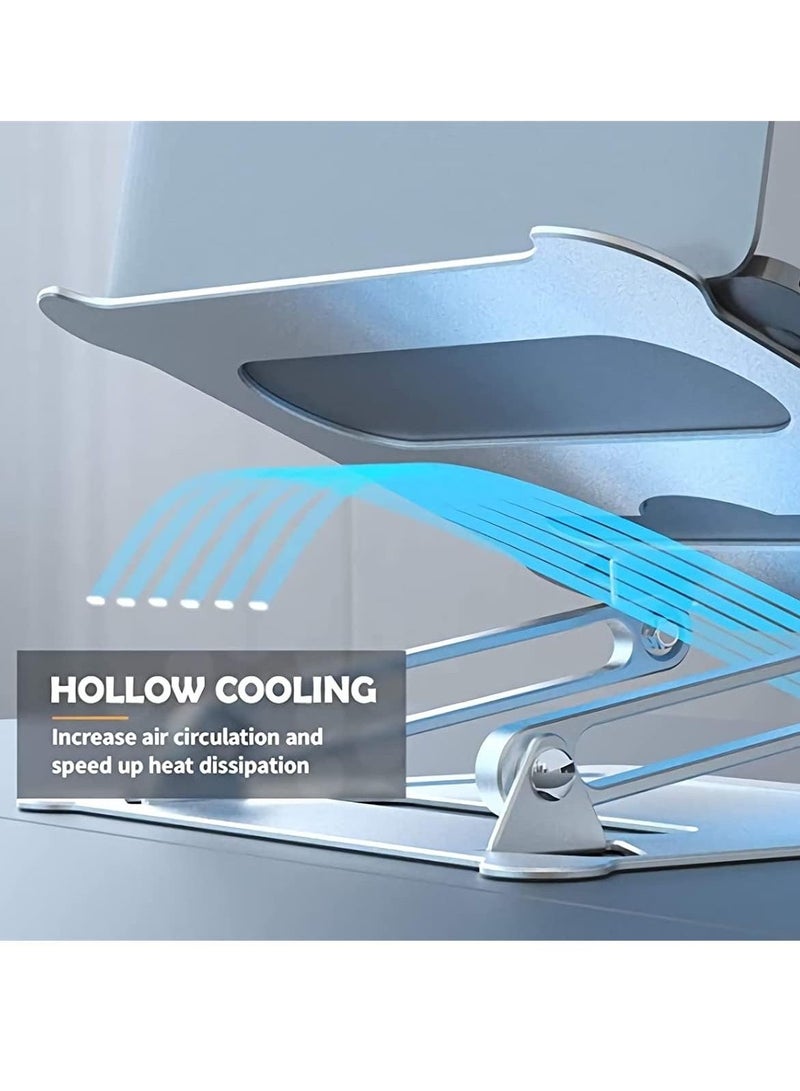 حامل لابتوب قابل للتعديل، حامل لابتوب مريح للمكتب، حامل لابتوب من الألمنيوم خفيف الوزن، حامل كمبيوتر متوافق مع ماك ماك بوك برو إير - Image 4