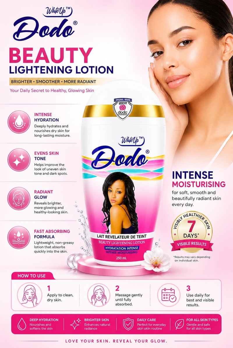 DODO Intense Moisturization Beauty Lightening Lotion  250ml - Image 2