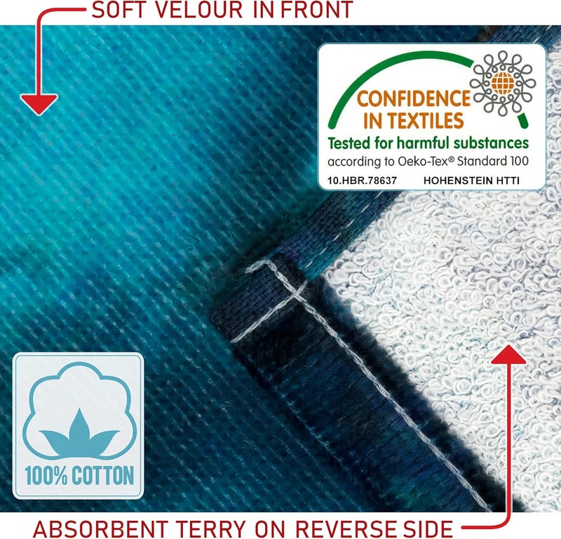 Softerry منشفة شاطئ سوفتيري دولفين 30 × 60 بوصة 100 قطن شعاب مرجانية وأسماك جزيرة استوائية رقيقة وناعمة من تيري فلوار - Image 2