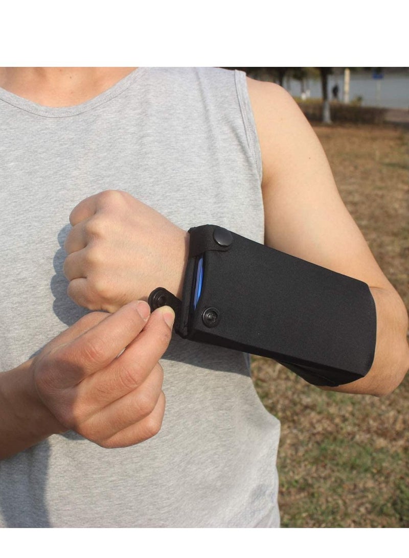 SYOSI محفظة محمولة للجري مع سوار معصم وحزام ساعد وحامل هاتف محمول لتخزين البطاقات والمفاتيح والأموال والجري وركوب الدراجات والتمارين الرياضية واليوغا والمشي لمسافات طويلة والسفر - Image 4