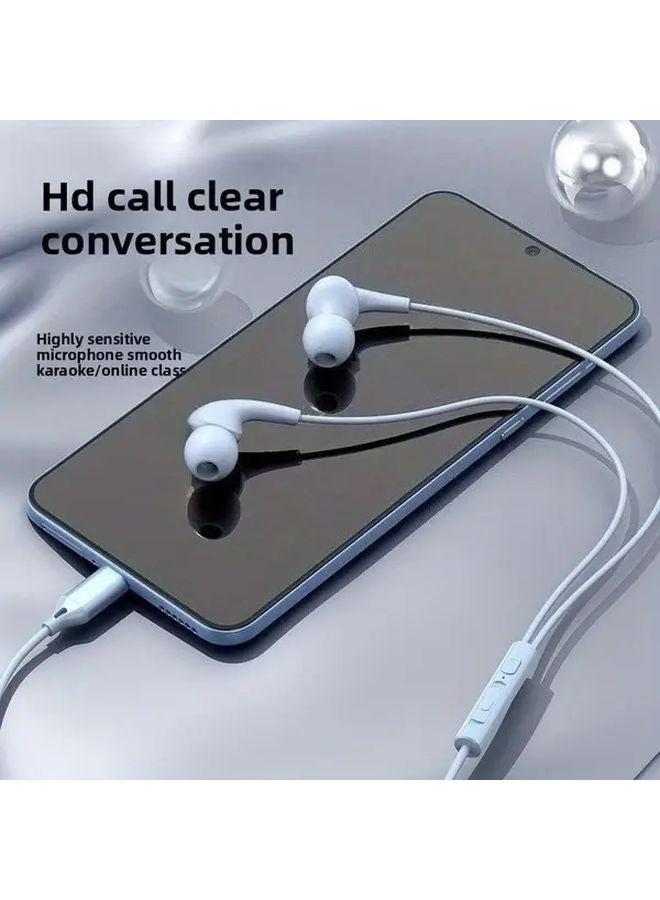 Pink 3 5mm Type C Wired Earbuds with Microphone Bass Stereo Sound for Smartphone - Image 4