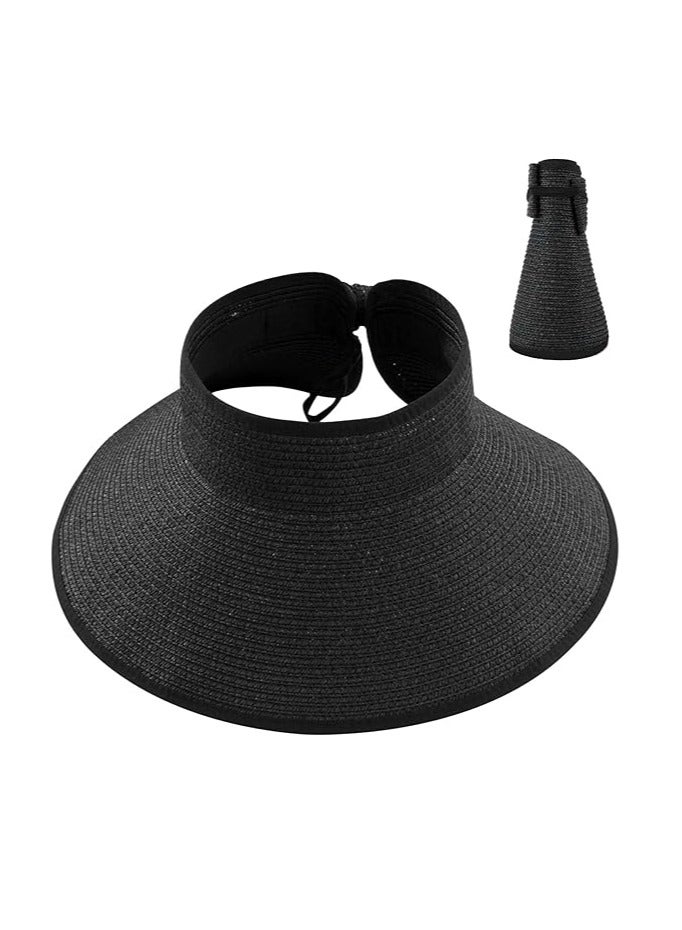 أوزيغالور القبعة القشرة المطوية الواسعة للنساء، القبعة القشرة القديمة للأعياد والعطلات الخارجية - Image 1