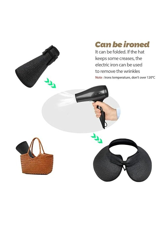 أوزيغالور القبعة القشرة المطوية الواسعة للنساء، القبعة القشرة القديمة للأعياد والعطلات الخارجية - Image 4