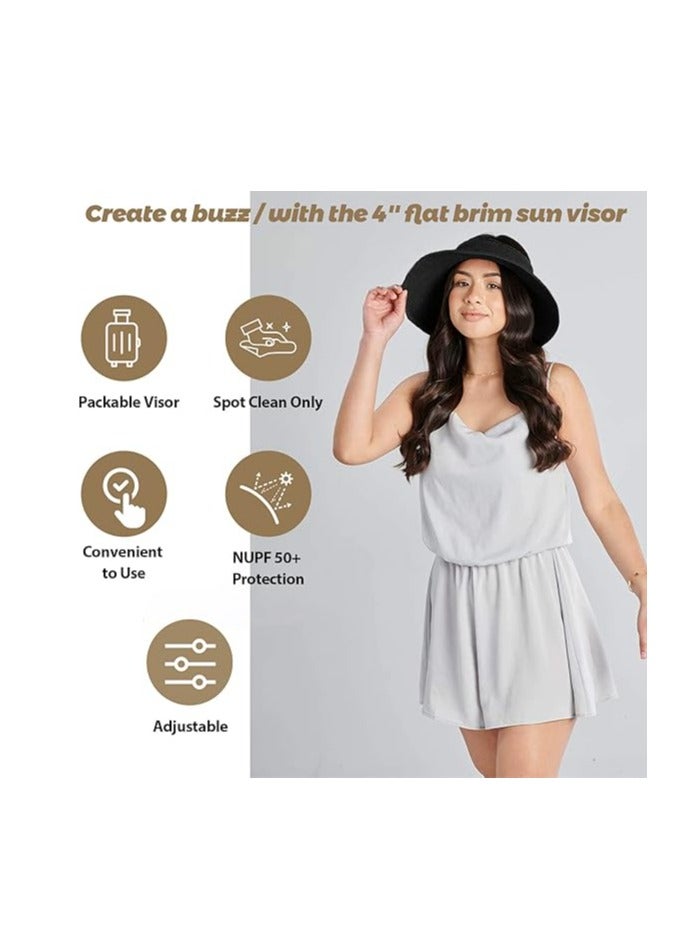 أوزيغالور القبعة القشرة المطوية الواسعة للنساء، القبعة القشرة القديمة للأعياد والعطلات الخارجية - Image 5