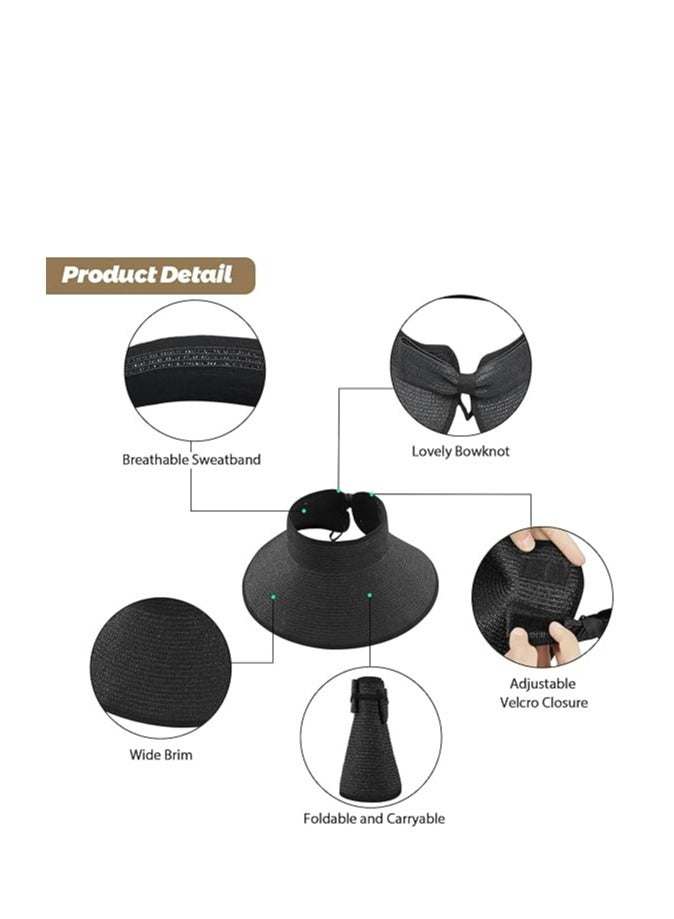 أوزيغالور القبعة القشرة المطوية الواسعة للنساء، القبعة القشرة القديمة للأعياد والعطلات الخارجية - Image 3