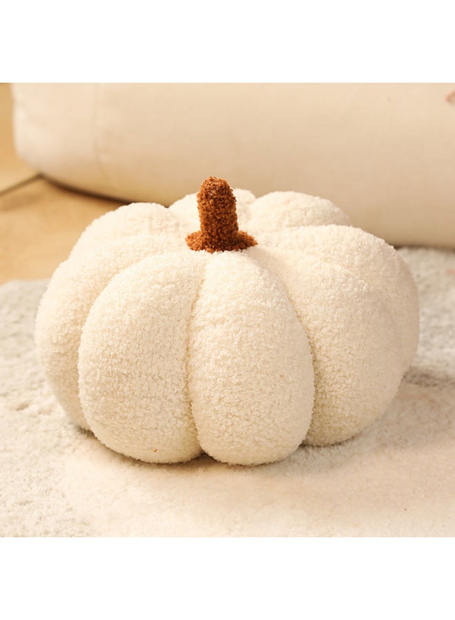 Creative Sofa Living Room Pillow Cushion Pumpkin Pillow Indoor Plush Toy Decorations Bay Window Pillow-Specifications:White-Color:23cm - Image 1