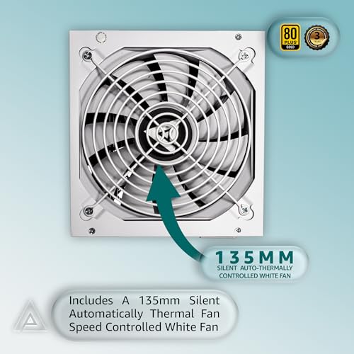 Apevia ATX-PR600W-WH Prestige 600W 80+ Gold Certified, RoHS Compliance, Active PFC ATX Gaming Power Supply White - Image 5