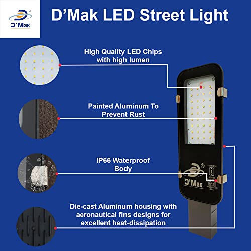 D'Mak D’Mak 36 Watt White LED Chip Street Light, Waterproof Outdoor Rectangular Outdoor Street Light for Hospitals, Offices, Showrooms and Parking, 230V, Pack of 5 - Image 3