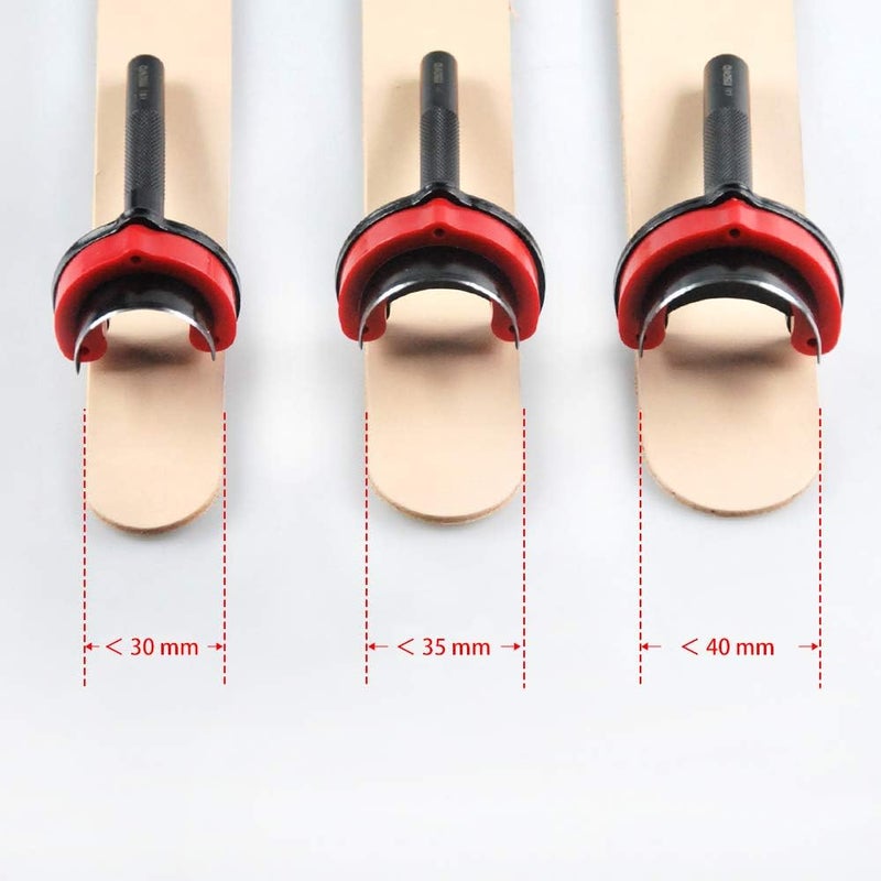 OWDEN Design 3Pcs. Leather Belt end Cutter Punch Set,Half-Round Shaped,Strap Punch Tool Set,3 Sizes Leather Tool. - Image 3