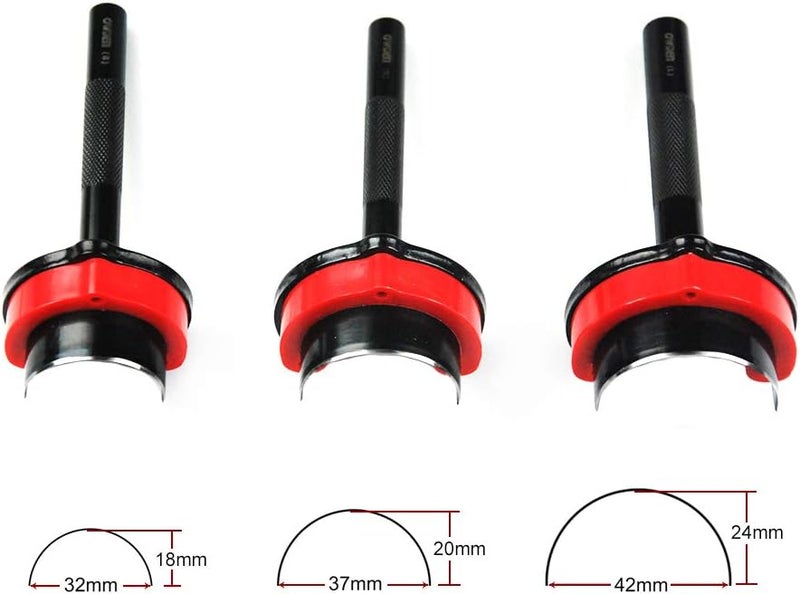 OWDEN Design 3Pcs. Leather Belt end Cutter Punch Set,Half-Round Shaped,Strap Punch Tool Set,3 Sizes Leather Tool. - Image 2