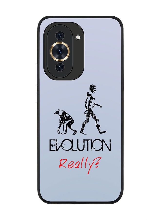 Stylizedd Rugged Black edge case for Huawei nova 10 4G Slim fit Soft Case Flexible Rubber Edges Anti Drop TPU Gel Thin Cover -  Evolution Really (Blue) - Image 1