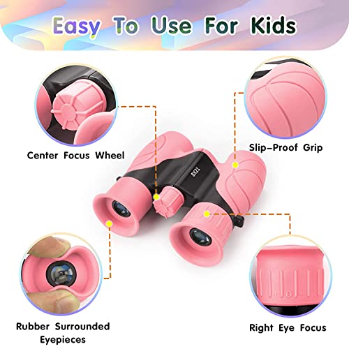 TEZILON Binoculars for Kids,Compact Kids Binoculars 8x21 High-Resolution for Bird Watching, Camping, Exploration, Hiking, Hunting, Sports Events and Safari Park Gifts for 3-12 Year Boys Girls - Image 5