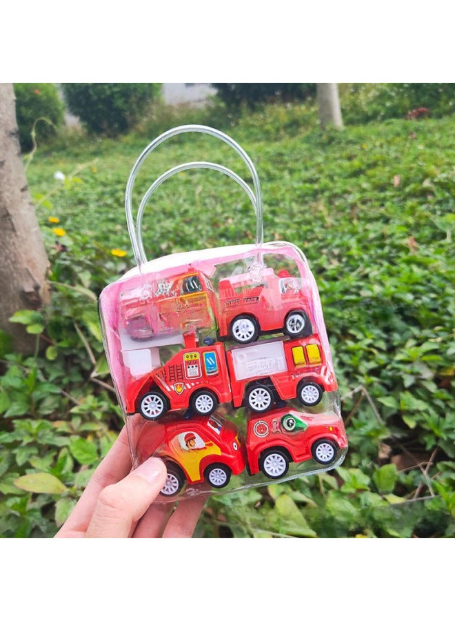 Cartoon Car Fire Truck Back Force Inertial Engineering Bag Toy Car Mini Cartoon Car Stall Toy Supply-Color:Fire Brigade-PVC Card Head Bag (the Whole Box From A Box Of 216 Bags) - Image 5