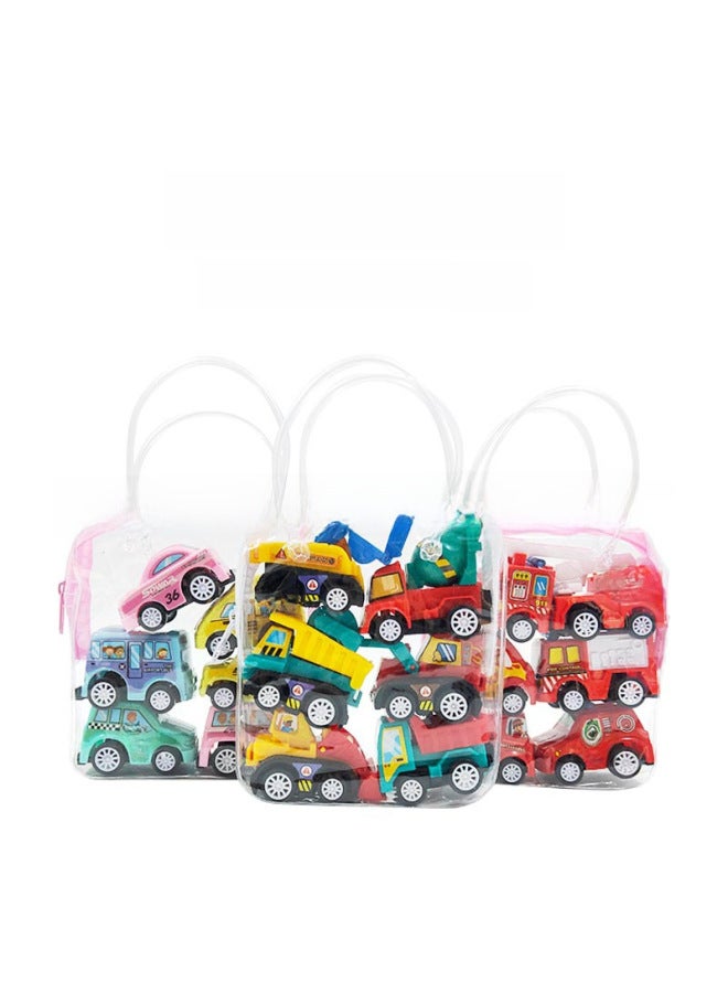 Cartoon Car Fire Truck Back Force Inertial Engineering Bag Toy Car Mini Cartoon Car Stall Toy Supply-Color:Fire Brigade-PVC Card Head Bag (the Whole Box From A Box Of 216 Bags) - Image 3