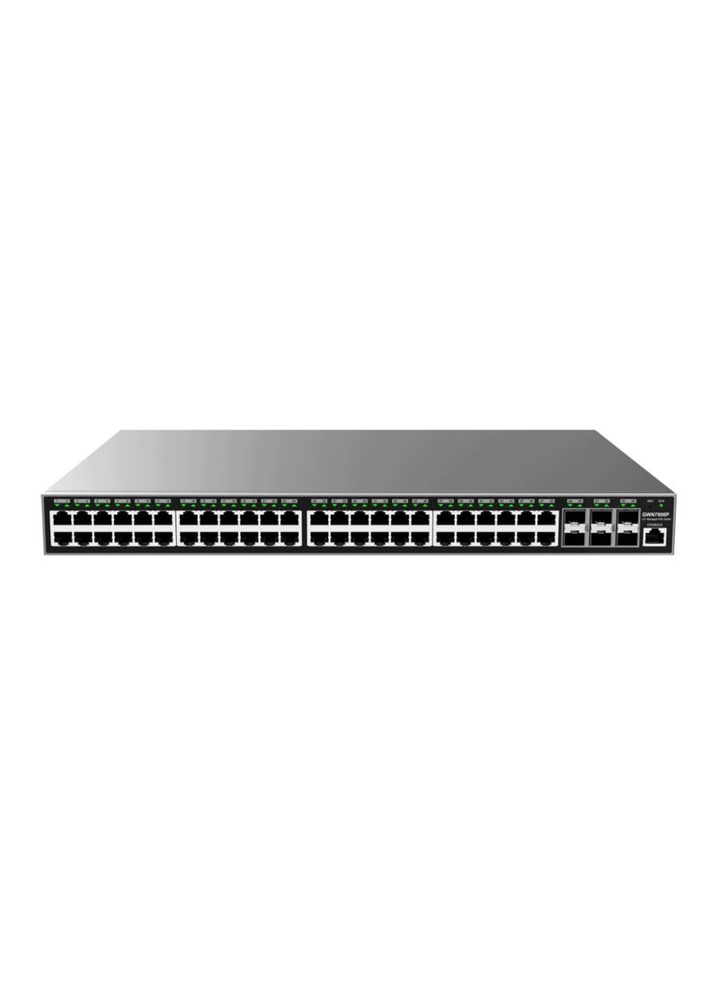 Grandstream - GRANDSTREAM GWN7806P Manageable Layer Switch (Layer) 2+ Rackable. Ports: 48x GbE RJ45 PoE 802.3 AF/at, 30W per Port, 360W Total Power - Image 1