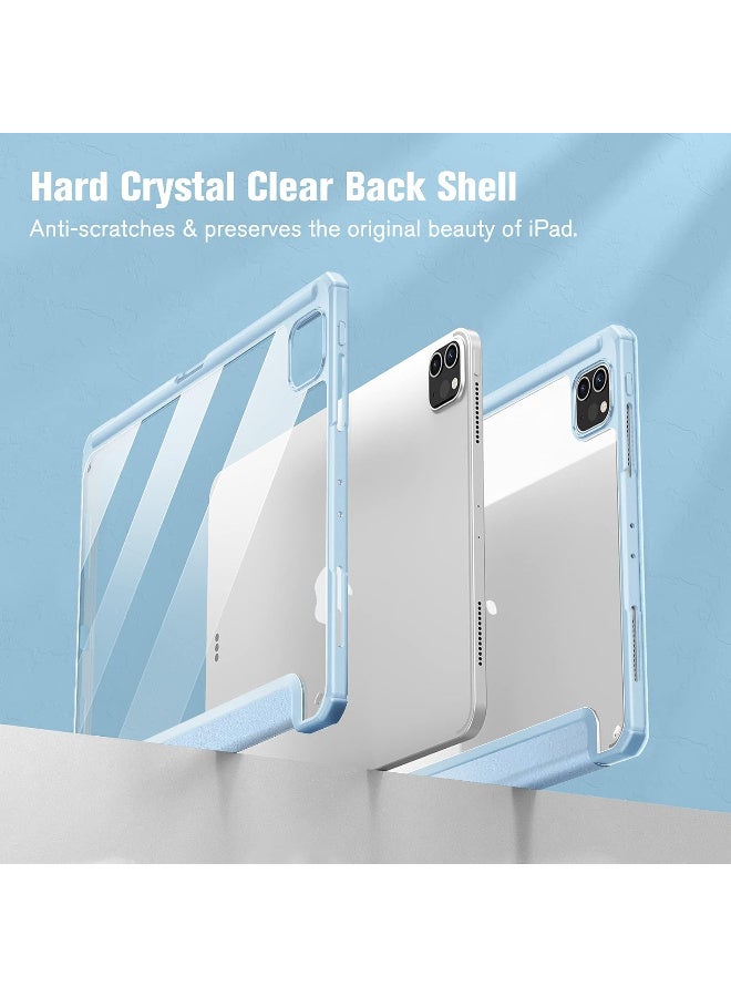 Case for iPad Pro 11 Inch 2022/2021 / 2020/2018 (4th/3rd/2nd/1st Generation) - [Pen Storage] Transparent Clear Shockproof Case, Sky Blue - Image 3