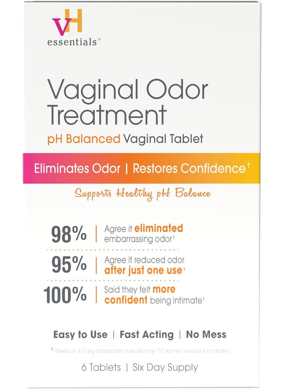 vH Essentials vH essentials Vaginal Odor Treatment - pH Balanced Vaginal Suppositories - 6 Tablets With Applicator, White, (667-06) 