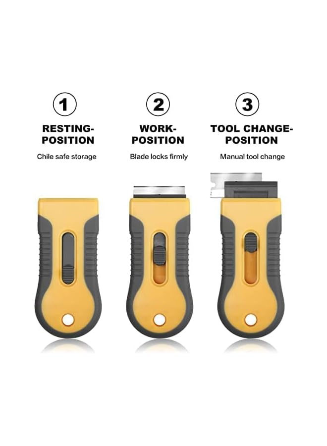 promass 1.5inch Razor Blade Scraper, Glass & Ceramic Hob Scraper Knife Cleaner, With 15 Replaceable Metal Blades, Metal Scraper Comfort Grip, Multi-Purpose Cleaner Scraper For Decals - Image 5