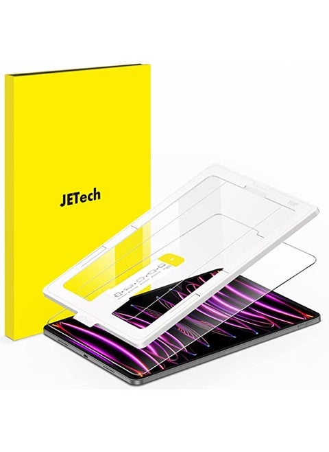 One Touch Screen Protector for iPad Pro 12.9-Inch (2022/2021/2020/2018 Model, 6th/5th/4th/3rd Generation), Tempered Glass Film with Auto-Alignment Frame, HD Clear
