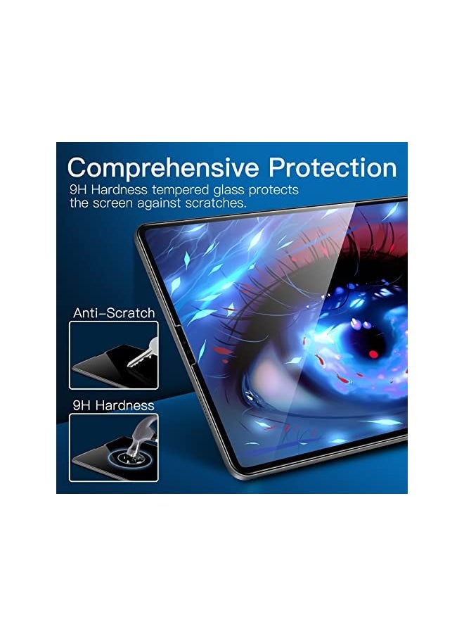 One Touch Screen Protector for iPad Pro 12.9-Inch (2022/2021/2020/2018 Model, 6th/5th/4th/3rd Generation), Tempered Glass Film with Auto-Alignment Frame, HD Clear