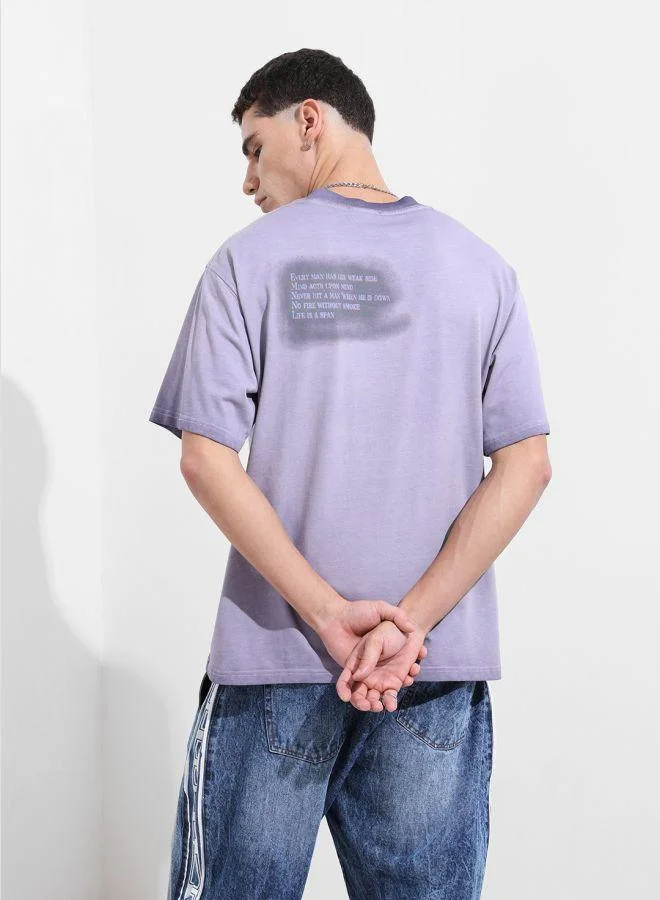 شركة المرآب الهندية Men Relaxed Fit Graphic Printed Crew Neck Half Sleeves T-Shirt