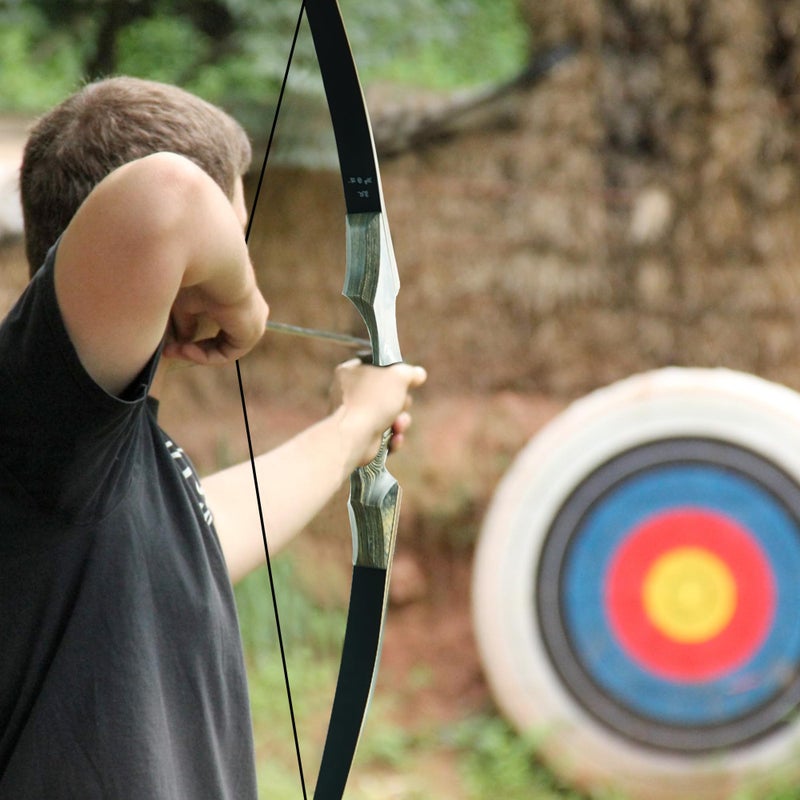 GLURAK Black Hunter Takedown Longbow, GLURAK 60" Wooden Archery Bow Hunting Bow - Right Hand Bow for Beginner Training Practice, 45lb - Image 4