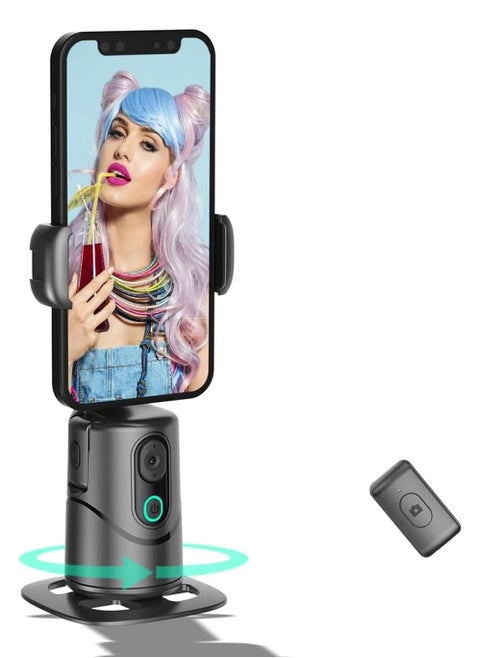 Auto Face Tracking Phone Holder,No App Required,360° Rotation Phone Camera Stand with Remote and Gesture Control,Smart Shooting Tripod for Vlog/TIK Tok Live Streaming YouTube Video Recording