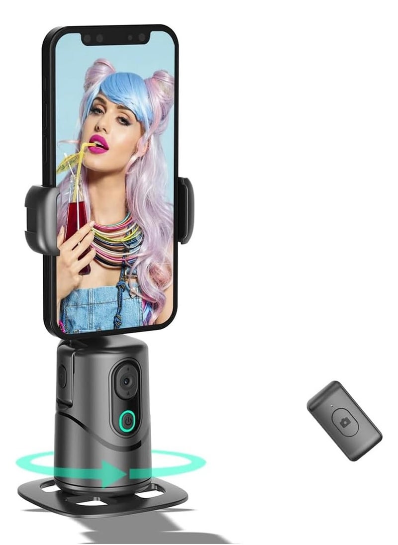 Auto Face Tracking Phone Holder,No App Required,360° Rotation Phone Camera Stand with Remote and Gesture Control,Smart Shooting Tripod for Vlog/TIK Tok Live Streaming YouTube Video Recording
