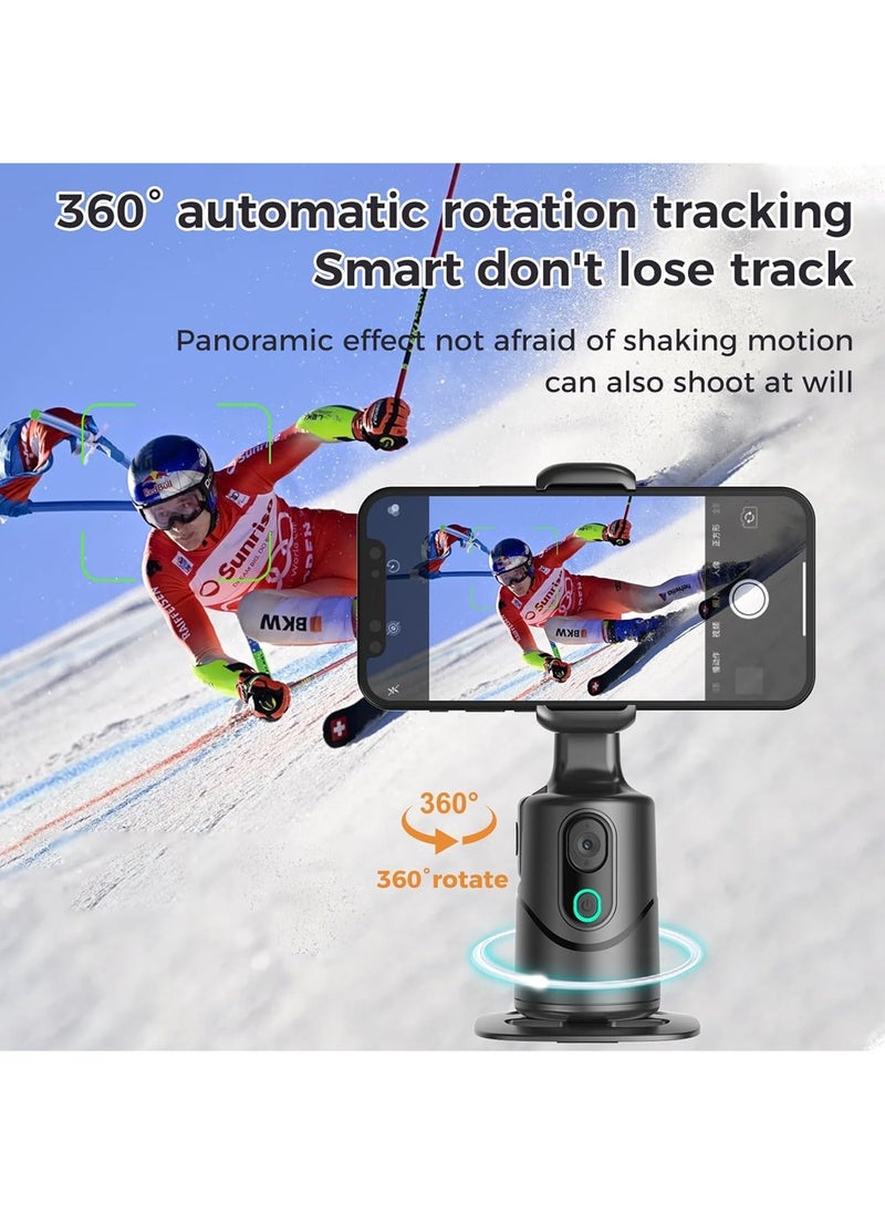 Auto Face Tracking Phone Holder,No App Required,360° Rotation Phone Camera Stand with Remote and Gesture Control,Smart Shooting Tripod for Vlog/TIK Tok Live Streaming YouTube Video Recording