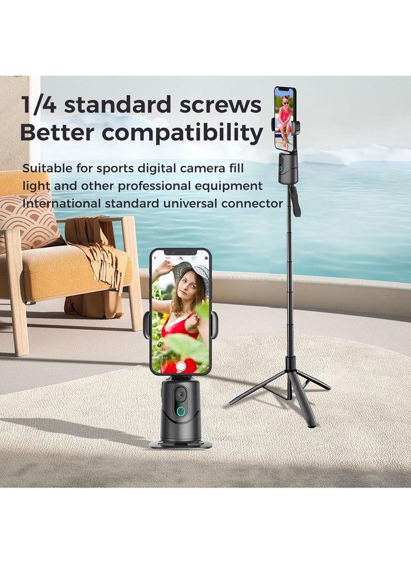 Auto Face Tracking Phone Holder,No App Required,360° Rotation Phone Camera Stand with Remote and Gesture Control,Smart Shooting Tripod for Vlog/TIK Tok Live Streaming YouTube Video Recording