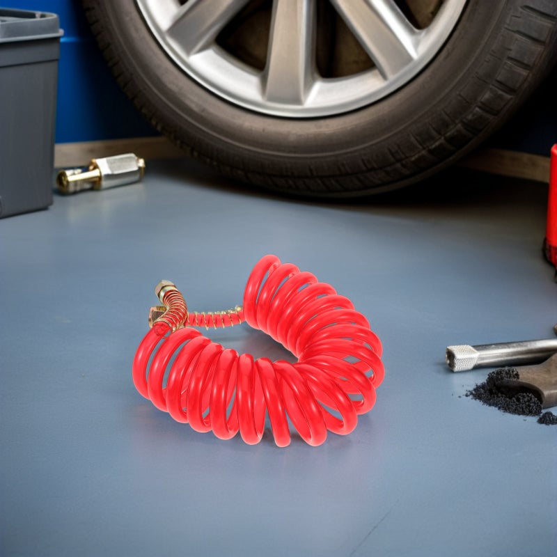 Brake Cooling Hose: 13.12ft Semi Trucks PU Coiled Water Hose Flexible & Heavy Duty - Semi Trucks Accessories for Trailer Brake Cooling System - Automotive Accessories - Image 3
