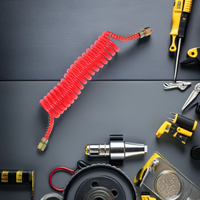 Brake Cooling Hose: 13.12ft Semi Trucks PU Coiled Water Hose Flexible & Heavy Duty - Semi Trucks Accessories for Trailer Brake Cooling System - Automotive Accessories - Image 2