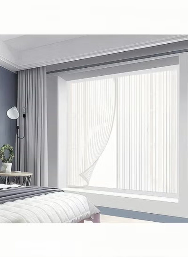 Peachjoy Magnetic Window Screens, Self-Sealing Mesh Curtains, Heavy Duty and Easy to Install, Perfect for AC Rooms, Bedrooms and Bathrooms (White) - Image 1