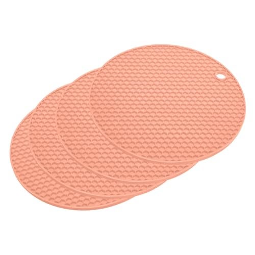 P-Plus International Silicone Trivets for Hot Pots and Pans, Flexible Multipurpose Pot Holders, Heat Resistant Trivets for Hot Dishes, Soft Non-Slip Silicone Mat for Kitchen Counter(Brown, Pack of 4) - Image 1